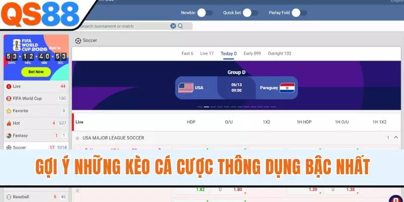 Gợi ý những kèo cá cược thông dụng bậc nhất